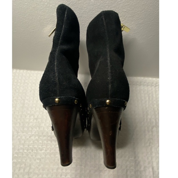 Colin Stuart Vintage Studded Suede Leather Ankle Boot Black Size 5 - Picture 7 of 11